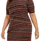 Connected Women's Plus Size Geo-Print Zigzag Sheath Dress Rust copper Size Petite Small
