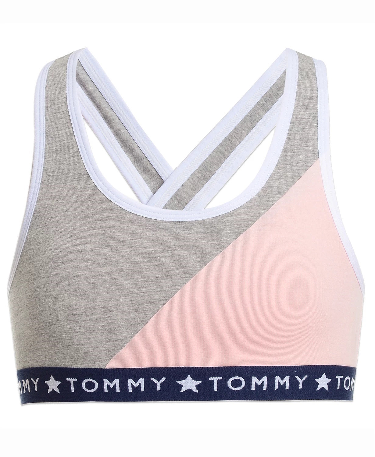 Tommy Hilfiger Little & Big Girl's Cross Back Colorblocked Bra Pink Size 6-7