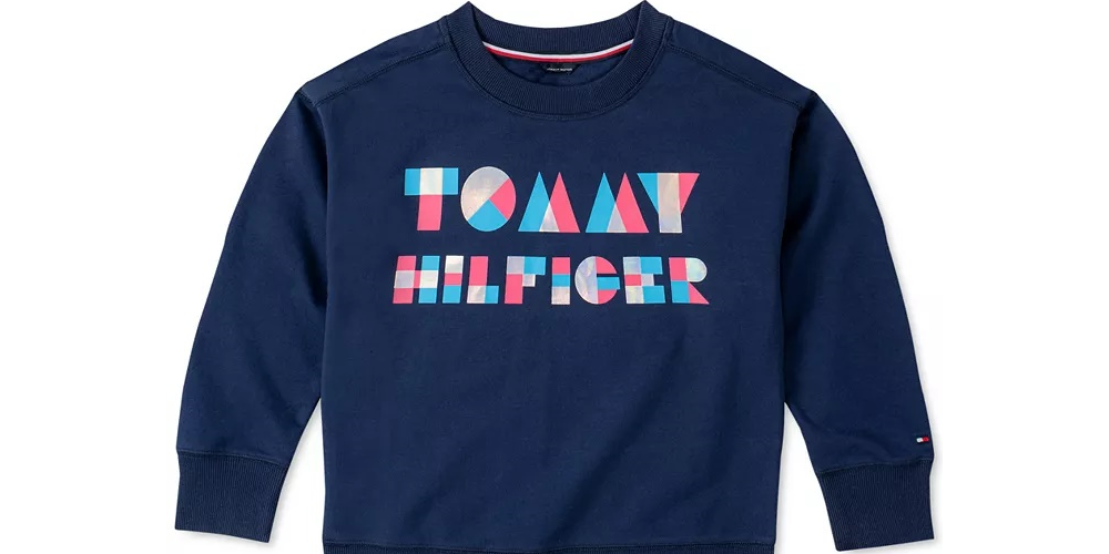 Tommy Hilfiger Toddler Girls Logo Sweatshirt Navy Size 4T SLIM