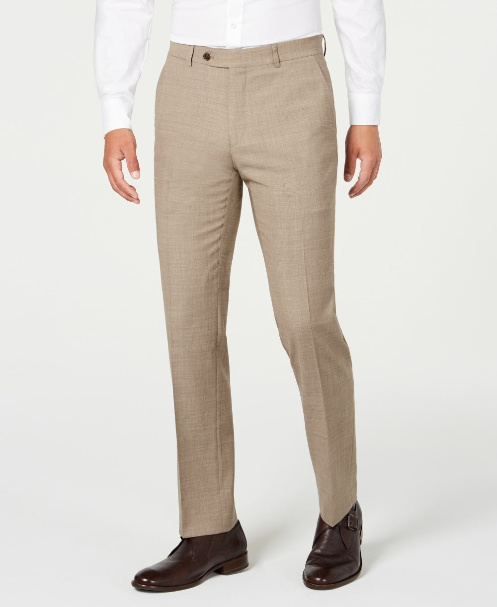 Tommy Hilfiger Men's Modern Fit THFlex Stretch Tan Sharkskin Suit Separate Pants Beige Size 32X30