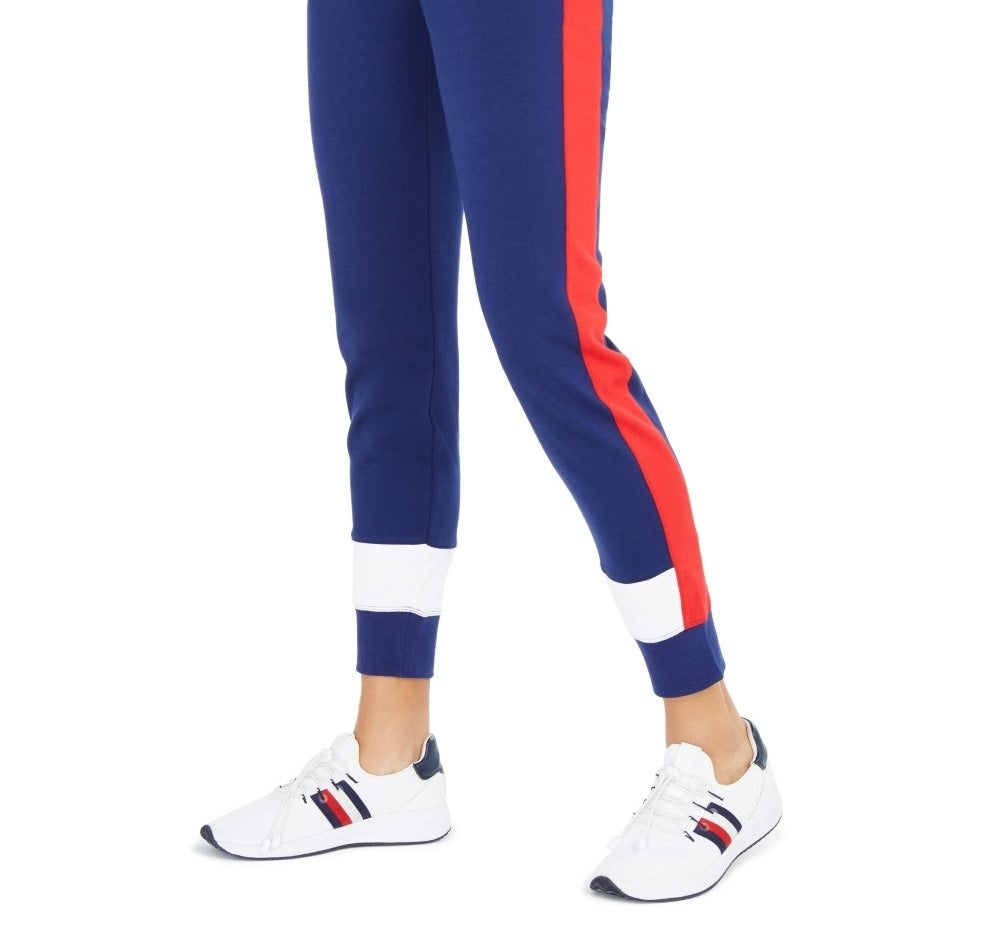 Tommy Hilfiger Sport Women's Colorblocked Jogger Pants Blue Size Medium