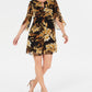 Connected Women's Floral Chiffon Keyhole Dress Dark Yellow Size 8 Petite