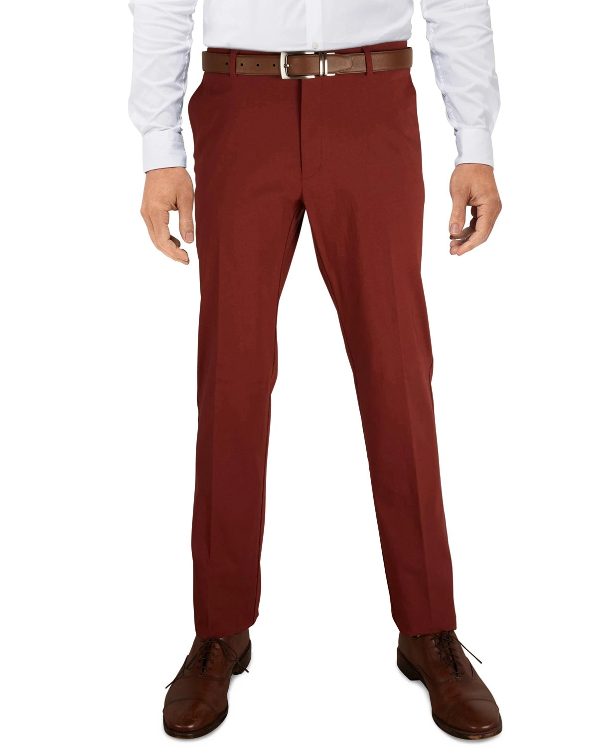 Tommy Hilfiger Men's Modern Fit TH Flex Stretch Comfort Dress Pants Red Size 34X32