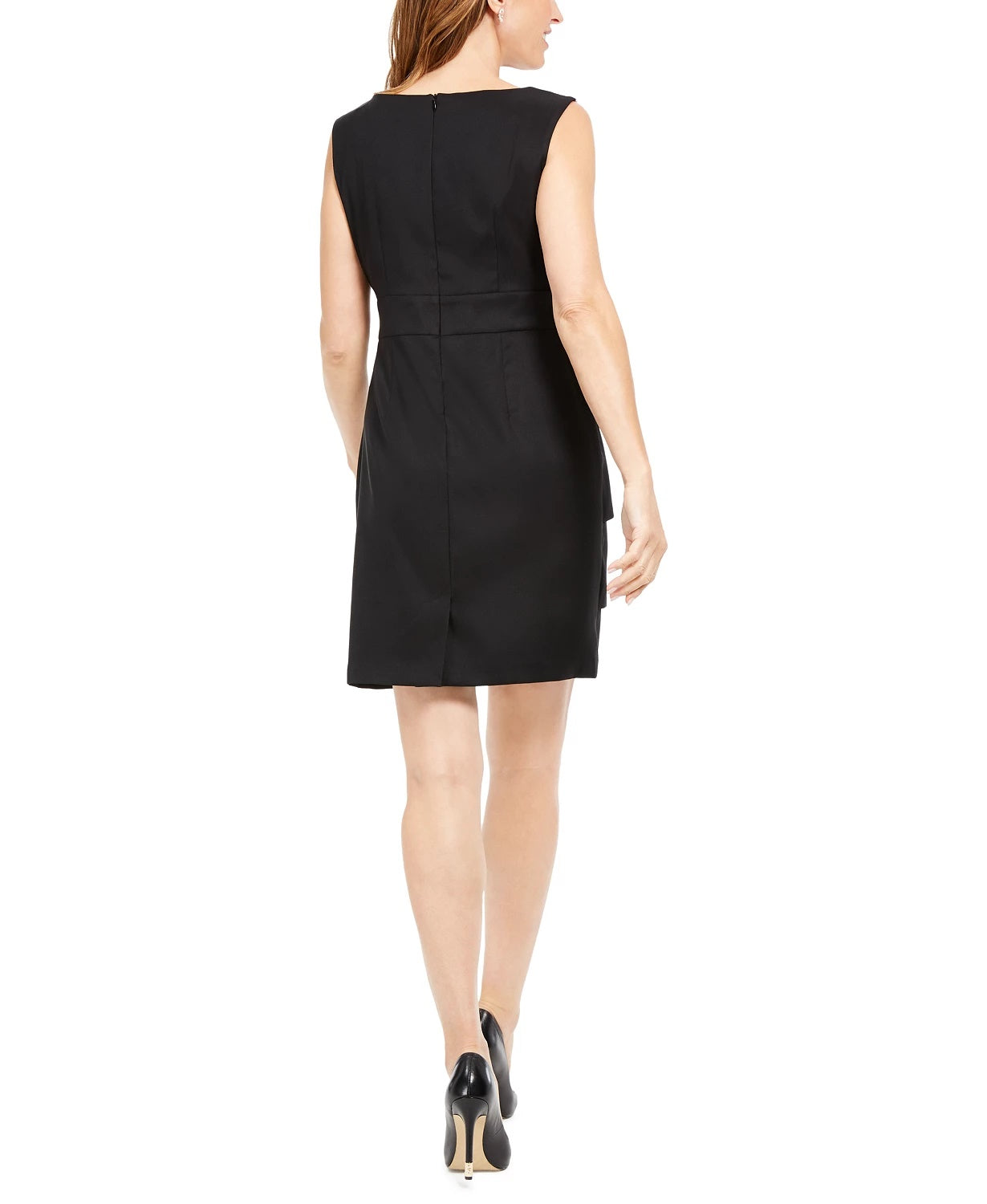 Connected Women's Petite Embroidered & Tiered Sheath Dress Gold Size 8P