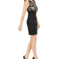 Connected Women's Petite Embroidered & Tiered Sheath Dress Gold Size 8P