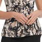 DKNY Women's Knot-Front Sleeveless Geometric Print Top Med Brown Size Medium