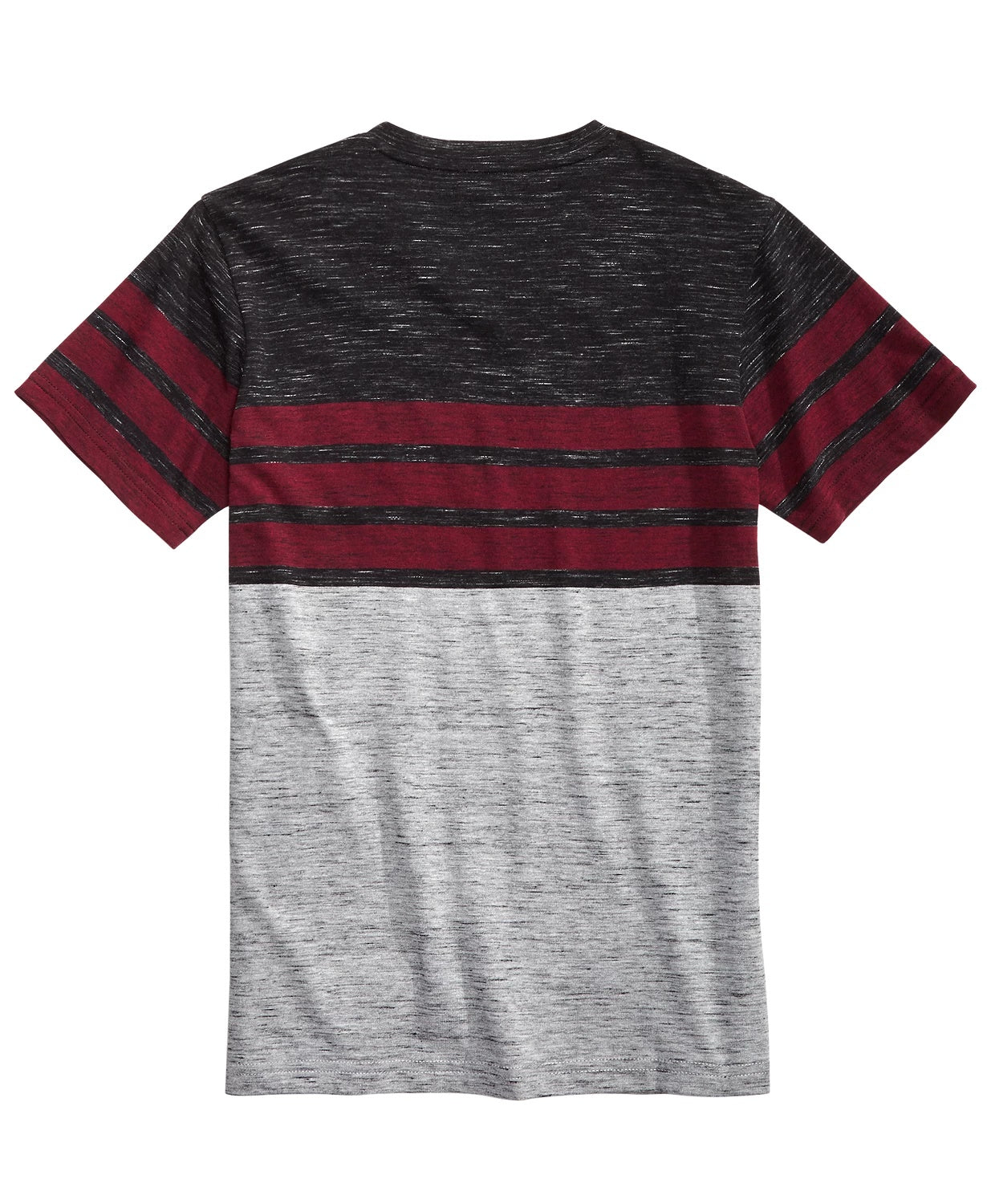 Univibe Big Boys Valle Colorblocked Stripe V-Neck T-Shirt Black Size Large