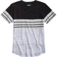 Univibe Big Boys Kid Colorblocked Stripe V-Neck T-Shirt Black Size Large