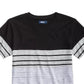 Univibe Big Boys Kid Colorblocked Stripe V-Neck T-Shirt Black Size Large
