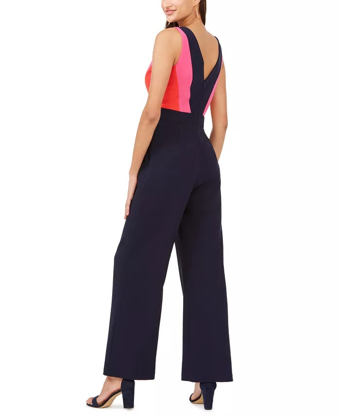 Vince Camuto Women's Colorblocked Jumpsuit Blue Size 14