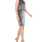Vince Camuto Women's Bloused Cocktail Dress Size Silver Size 10