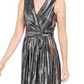 INC International Concept Women's Surplice Metallic Midi Dress Blue Size 4