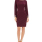 Vince Camuto Women's Embellished Long Sleeve Cocktail Dress Purple Size 6