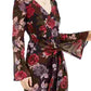 Guess Women's Maiya Floral Print Dress Grey Size Small