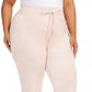Calvin Klein Women's Plus Size Velour Wide-Leg Pants Pink Size 3X