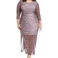 NY Collection Women's Plus Size Printed Double Slit Maxi Dress Purple Size 1X