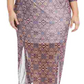 NY Collection Women's Plus Size Printed Double Slit Maxi Dress Purple Size 1X