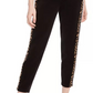 Juicy Couture Women's Side Stripe Velour Sweatpants Black Size Small