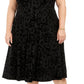 Tommy Hilfiger Women's Plus Size Cap Sleeve Velvet Dress Black Size 22W
