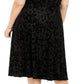 Tommy Hilfiger Women's Plus Size Cap Sleeve Velvet Dress Black Size 22W