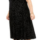 Tommy Hilfiger Women's Plus Size Cap Sleeve Velvet Dress Black Size 22W