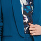 DKNY Women's Open Ruched Sleeve Blazer Blue Size 4 Petite