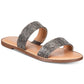 Material Girl Women's Ginnie Open Toe Slide Flats Gray Size 6.5 M