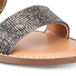 Material Girl Women's Ginnie Open Toe Slide Flats Gray Size 6.5 M