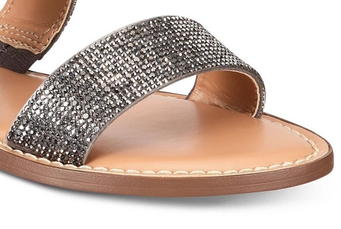Material Girl Women's Ginnie Open Toe Slide Flats Gray Size 6.5 M
