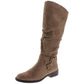 White Mountain Liona Riding Boots Women's Shoes Dark Beige Size 6 M
