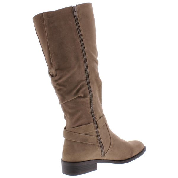 White Mountain Liona Riding Boots Women's Shoes Dark Beige Size 6 M