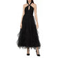 BCBGMAXAZRIA Women's EVE Tulle Halter Evening Dress Black