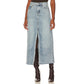 Steve Madden Women's Avani Front-Slit Denim Maxi Skirt Blue