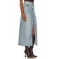 Steve Madden Women's Avani Front-Slit Denim Maxi Skirt Blue