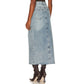 Steve Madden Women's Avani Front-Slit Denim Maxi Skirt Blue