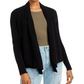 Aqua Cashmere Draped Open-Front Cashmere Cardigan Black Size S
