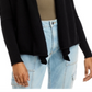 Aqua Cashmere Draped Open-Front Cashmere Cardigan Black Size S