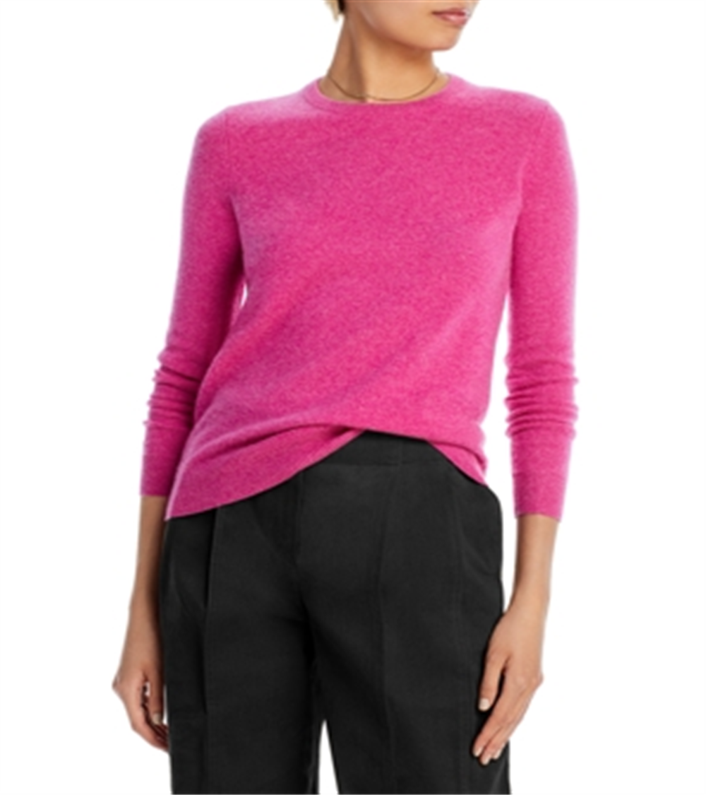 C by Bloomingdale's Crewneck Cashmere Sweater Pink Size M