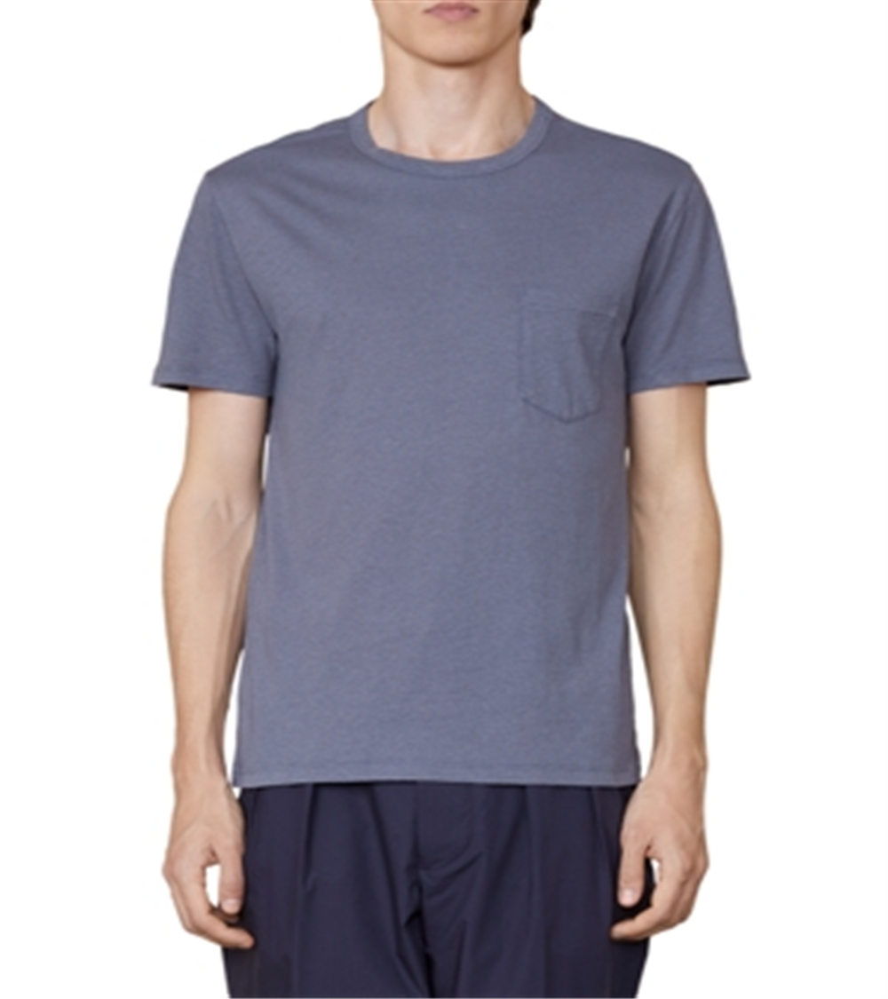 Officine Generale Textured Pocket Tee Charcoal Size M