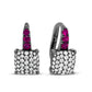 Black Rhodium Plated 18K White Gold 7/8 Cttw Round Diamond and Graduated Red Ruby Drop Earrings (F-G Color, VS1-VS2 Clarity)