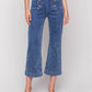 Charlie B - Cropped Pull-on Flare Jeans With Front Buttons