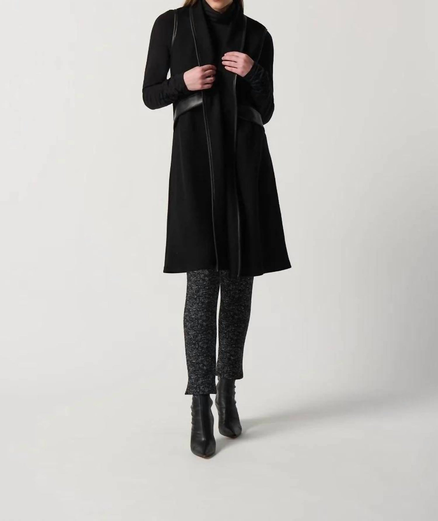 Joseph Ribkoff - Faux Leather Long Vest