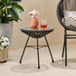 Nusa Modern Rattan Side Table With Tempered Glass Top
