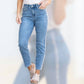 Judy Blue - High Waist Slim Fit Fray Side Seam Detail Jeans - Plus