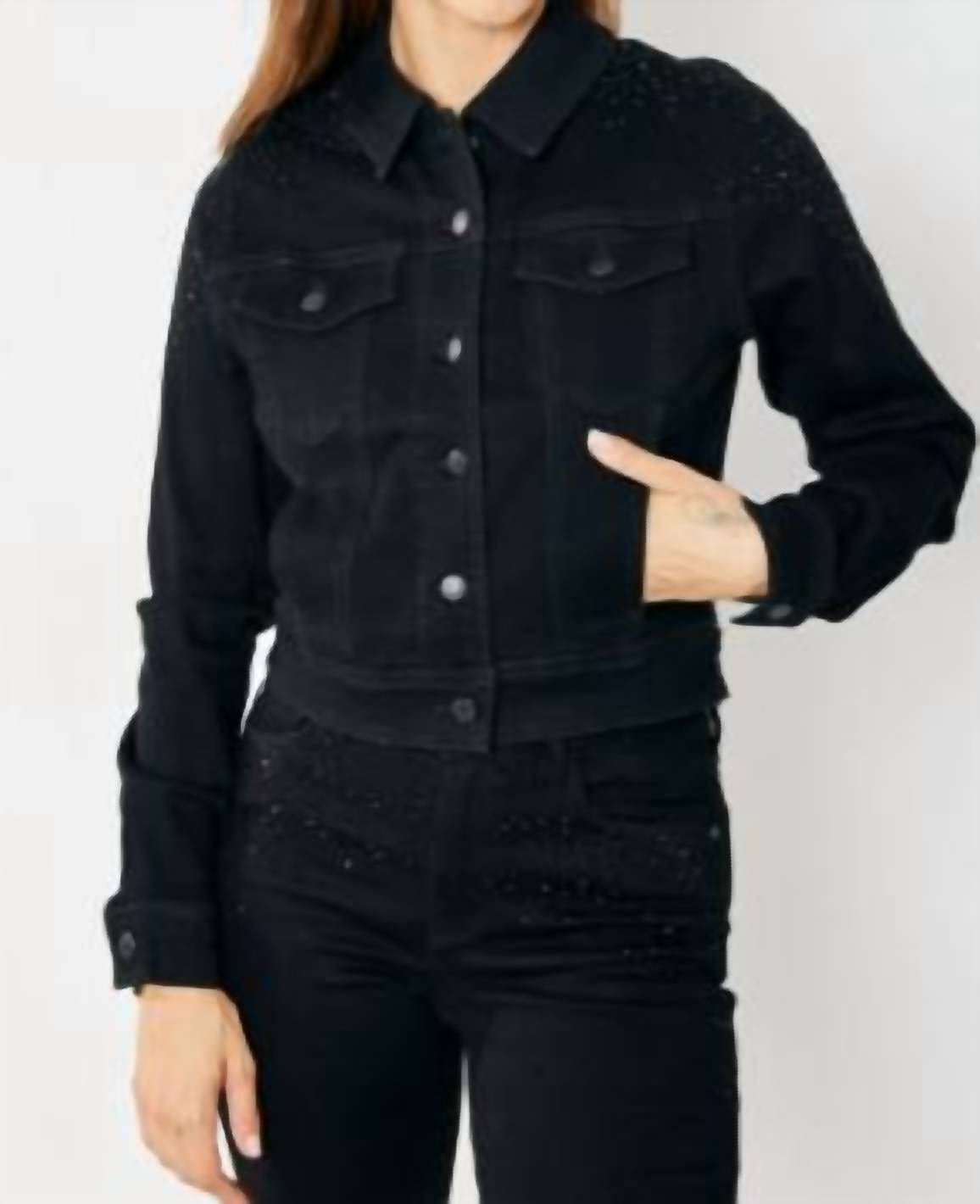 Judy Blue - Denim Jacket With Rhinestone Embellishments