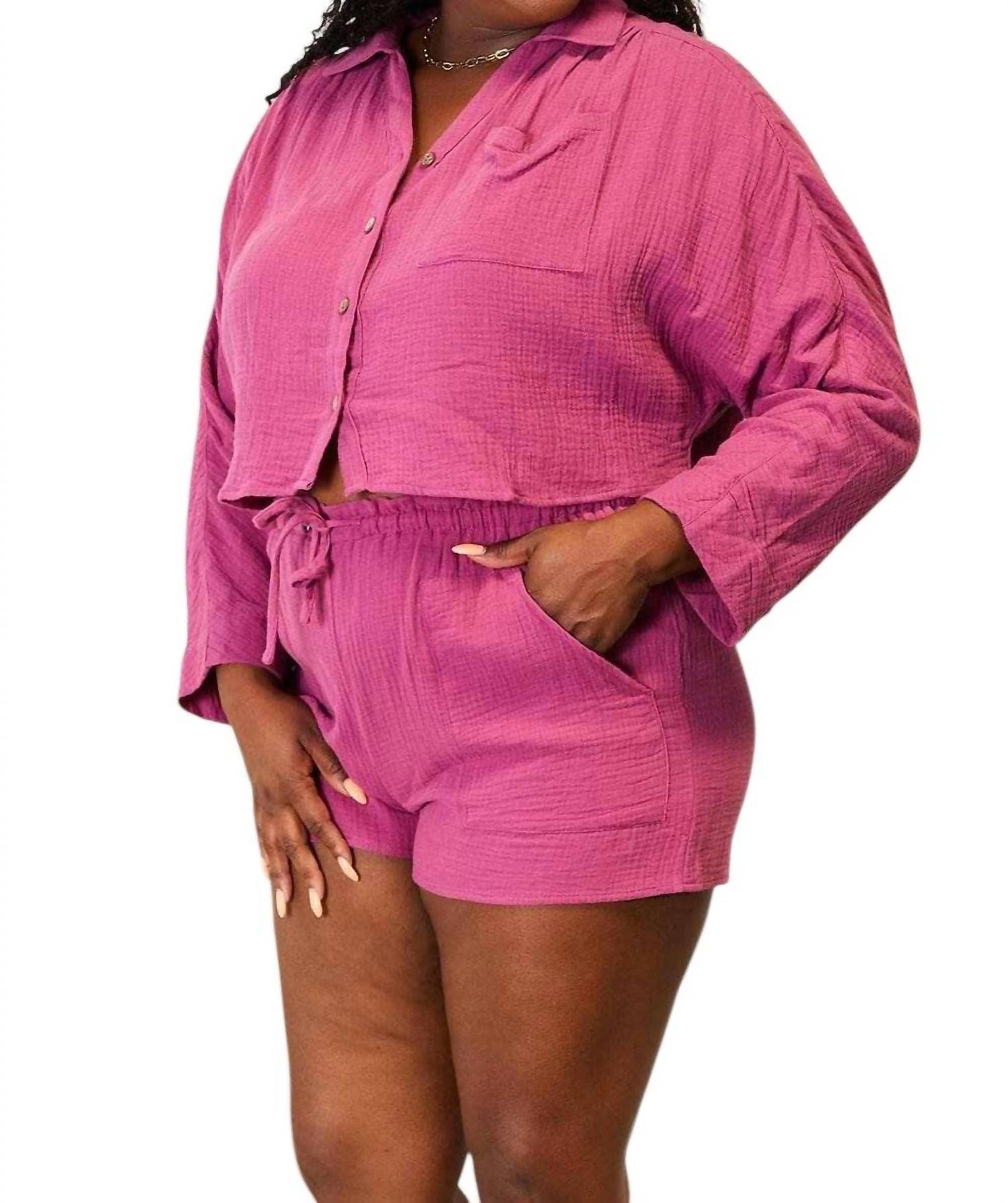 Basic Bae - Chic Two-Piece Button-Up Set