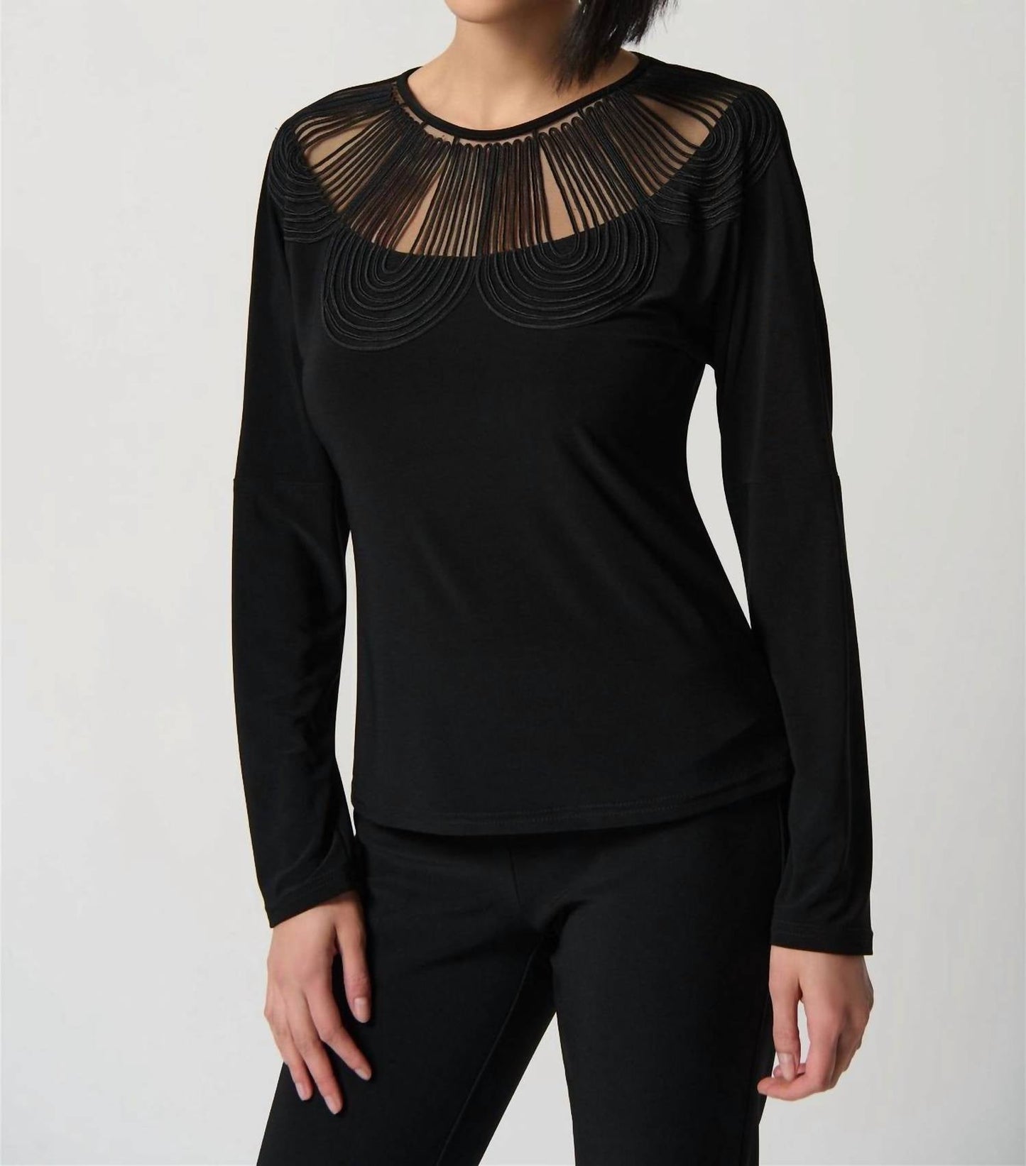 Joseph Ribkoff - Detailed Neckline Top