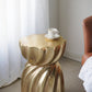 14x14x18.7 Gold Magnesium Accent Stool with Sculptural Swirl Design