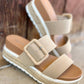 Mia - Suede Raffia Platform Sandals