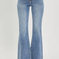 Risen - Frayed Hem Flare Jeans